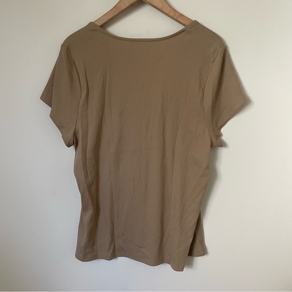 Old Navy Ribbed Square Neck T Shirt Toasted Almond Size XXL Tall NEW NWT - Picture 9 of 9